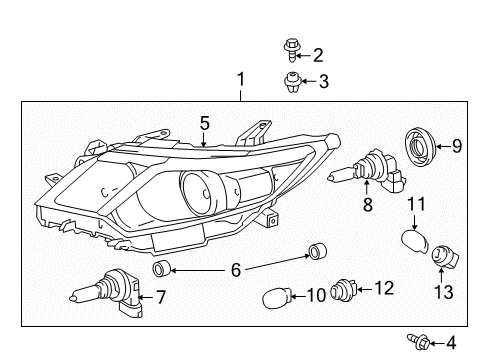 2014 Toyota Camry Bulbs Diagram