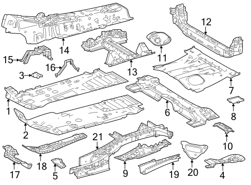 2024 Toyota Grand Highlander Floor & Rails Diagram 2 - Thumbnail