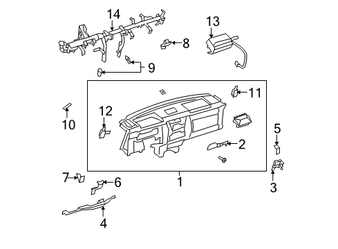 2012 Toyota FJ Cruiser Cluster & Switches, Instrument Panel Diagram