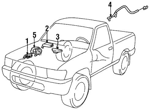 1993 Toyota T100 Computer Assy, Skid Control Diagram for 89540-34010