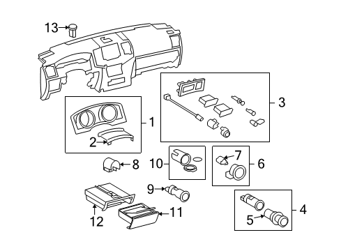 2008 Toyota Land Cruiser Cluster & Switches, Instrument Panel Diagram