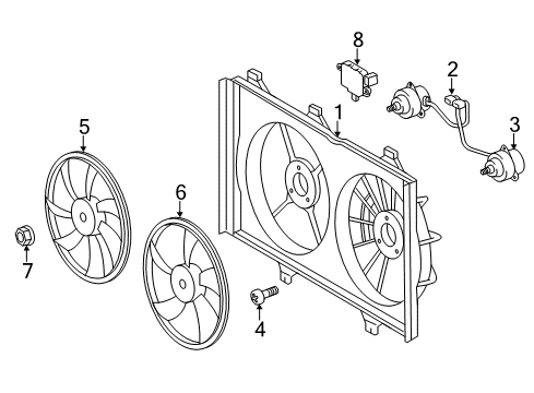 2019 Toyota Highlander Cooling System, Radiator, Water Pump, Cooling Fan Diagram