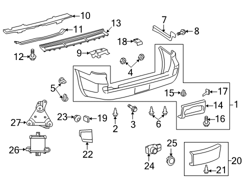 2014 Toyota Land Cruiser Cover, Rear Bumper, Lw Diagram for 52169-60070-J2