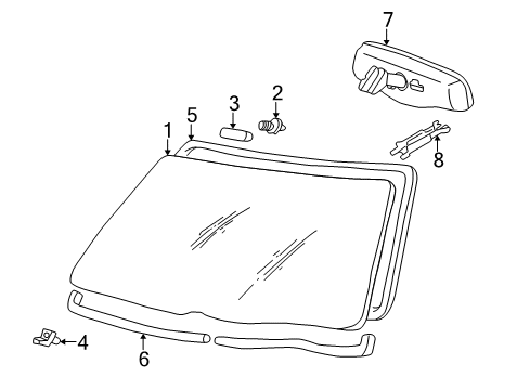 2002 Toyota Solara Windshield Glass Diagram