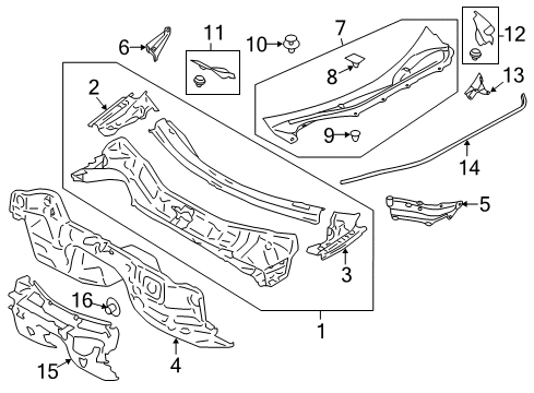 2014 Scion FR-S Cowl Diagram