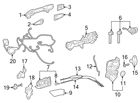 2023 Toyota Crown HANDLE ASSY, DOOR, O Diagram for 69210-42171-A3