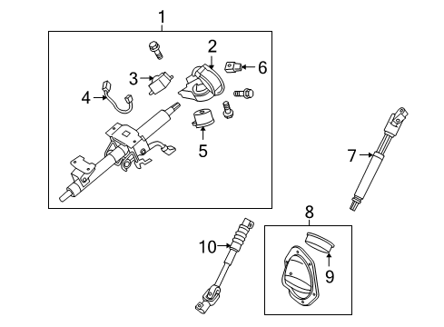 2014 Toyota 4Runner Steering Column & Wheel, Steering Gear & Linkage Diagram 3 - Thumbnail