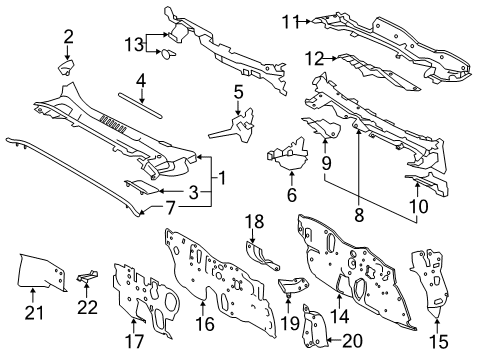 2023 Toyota Corolla SHIELD, COWL WATER E Diagram for 55754-02280