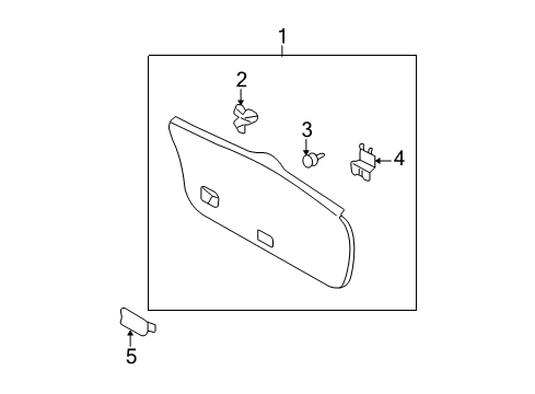 2007 Toyota Yaris Board Assy, Back Door Trim Diagram for 67750-52080-B0