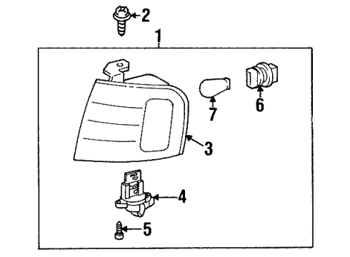 1999 Toyota Avalon Lamp, Front Marker, LH Diagram for 81527-AC030