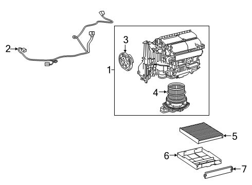 2022 Toyota Corolla A/C & Heater Control Units Diagram