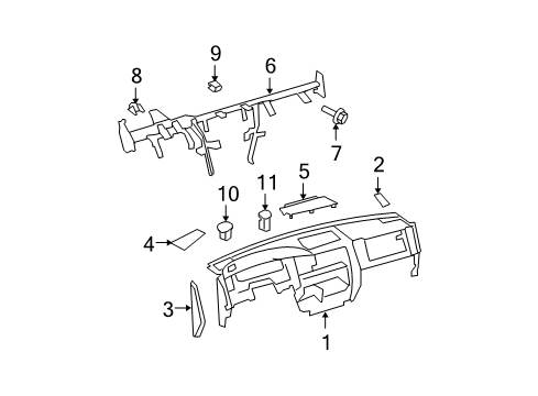 2009 Toyota Tundra Panel, Instrument Side, LH Diagram for 55318-0C020-E0