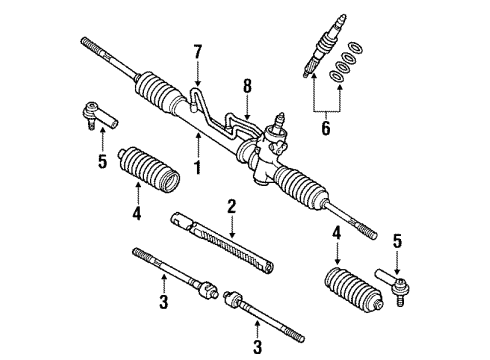 1991 Toyota Corolla Steering Column & Wheel, Steering Gear & Linkage Diagram