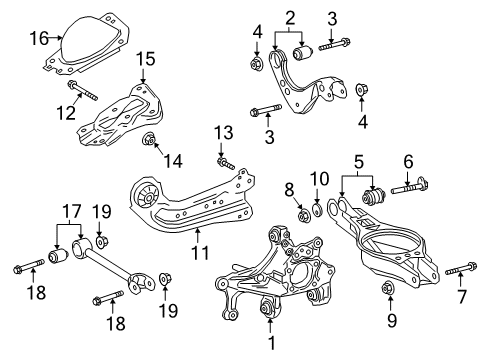 2021 Toyota C-HR Arm Assembly Upper Control Rear Left Diagram for 48790-F4010