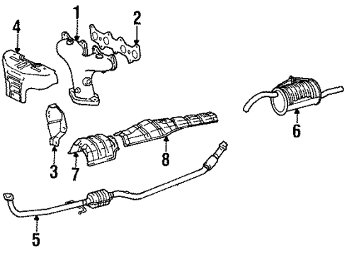 1995 Toyota Tercel Exhaust Components Diagram