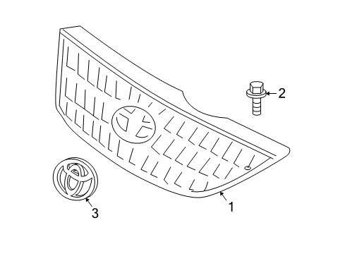 2007 Toyota Solara Grille & Components Diagram