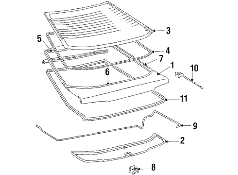 1989 Toyota Celica Weatherstrip, Back Door Diagram for 67881-20050