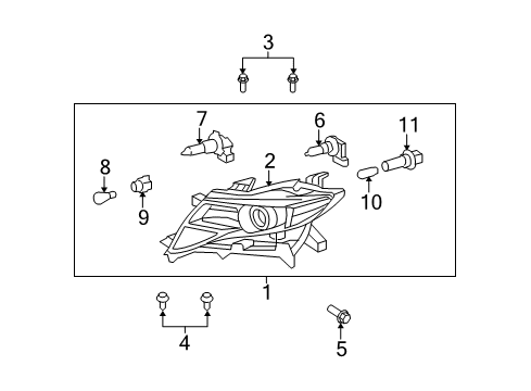 2010 Toyota Venza Headlamps Diagram