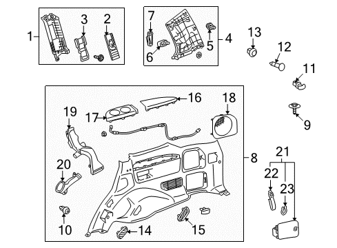 2008 Toyota Land Cruiser Interior Trim - Quarter Panels Diagram