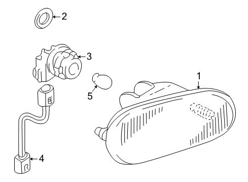 2002 Toyota MR2 Spyder Lens, Side Turn Signal Lamp, LH Diagram for 81741-14160