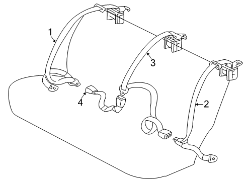 1998 Toyota Camry Rear Seat Belts Diagram 2 - Thumbnail