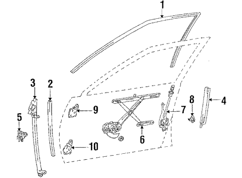 1986 Toyota Camry Front Door Outside Handle Assembly Left Diagram for 69220-32020