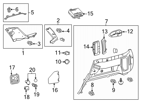 2011 Toyota 4Runner GARNISH Assembly, Rear Win Diagram for 62580-35040-E0