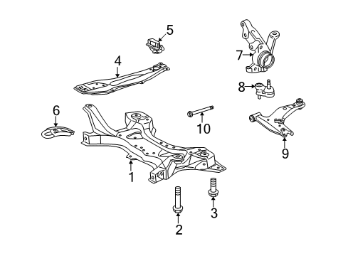 2013 Toyota Matrix Front Suspension, Control Arm, Stabilizer Bar Diagram 1 - Thumbnail