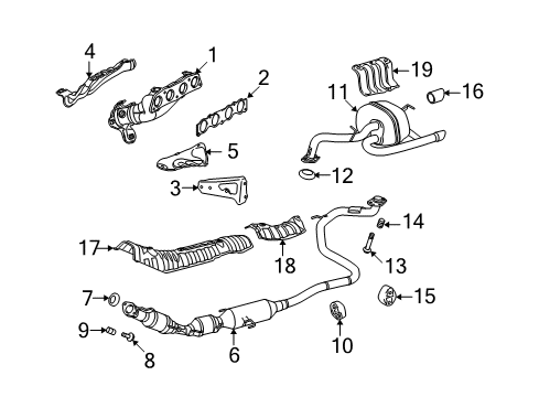 2008 Scion xD Front Exhaust Pipe Assembly Diagram for 17410-37270