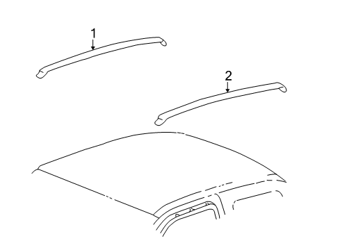 2001 Toyota Tundra Moulding, Roof Drip Side Finish, LH Diagram for 75552-0C010