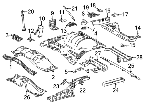 2017 Toyota Mirai Bracket, Fuel Tube Clamp Diagram for 58266-14050