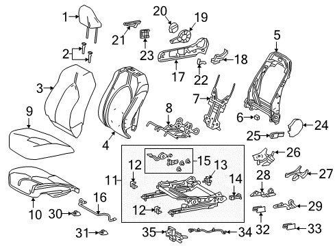 2018 Toyota Camry Pad, Front Seat Cushion Diagram for 71511-33530