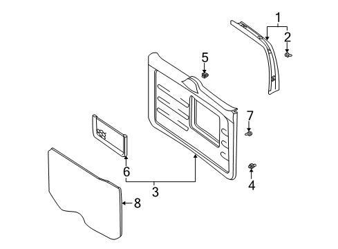 2001 Toyota RAV4 Interior Trim - Back Door Diagram