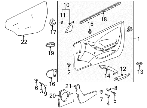 2005 Toyota Celica Board Sub-Assy, Front Door Trim, LH Diagram for 67660-20082-C4