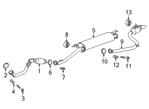 2017 Toyota RAV4 Exhaust Components Diagram 1 - Thumbnail