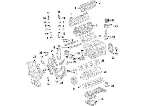 2008 Toyota Camry Engine Assembly, Partial Diagram for 19000-0P100