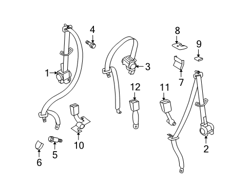 2020 Toyota 4Runner Cover, Rear Seat Shoulder Belt Diagram for 73373-60100-E1