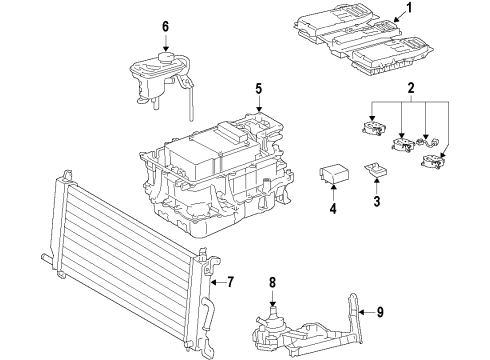 2019 Toyota Highlander Hybrid Components, Battery, Cooling System Diagram