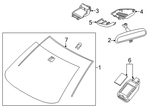 2020 Toyota Yaris Glass Sub-Assembly, Wind Diagram for 56101-WB008