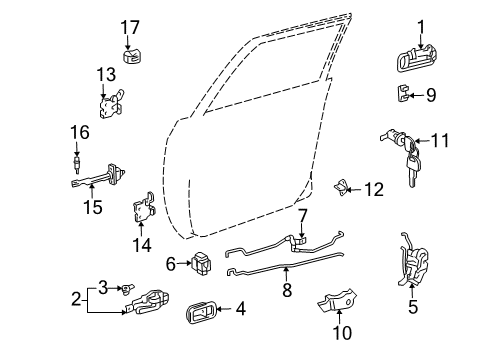 2007 Toyota Land Cruiser Handle Sub-Assembly, Doo Diagram for 69206-60110-A0