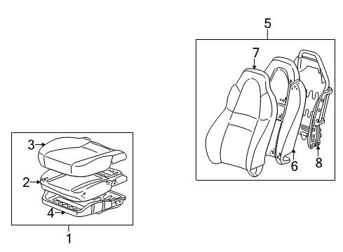 2000 Toyota MR2 Spyder Front Seat Cushion Cover, Right(For Separate Type) Diagram for 71071-17270-E0