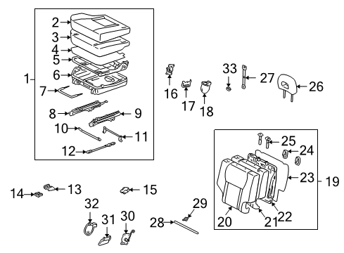 2003 Toyota RAV4 Adjuster Assy, Rear Seat Back, Inner LH Diagram for 72720-42010