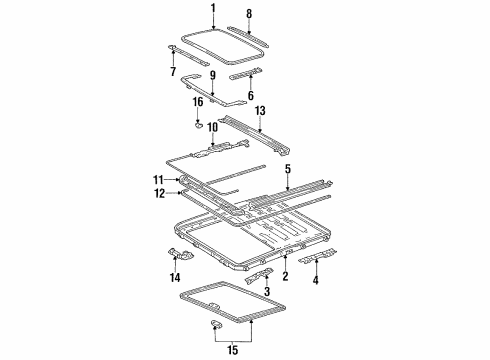 1994 Toyota Camry Sunroof, Body Diagram 3 - Thumbnail