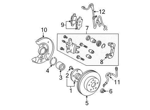 2007 Toyota Yaris Mounting, Front Disc Brake Cylinder, RH Diagram for 47721-52191