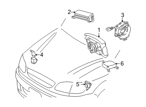 2001 Toyota Sienna Button Assy, Horn Diagram for 45130-08020-E0