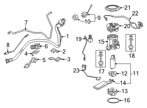 Tube Sub-Assembly, Fuel Tank Main Diagram for 77209-0E101
