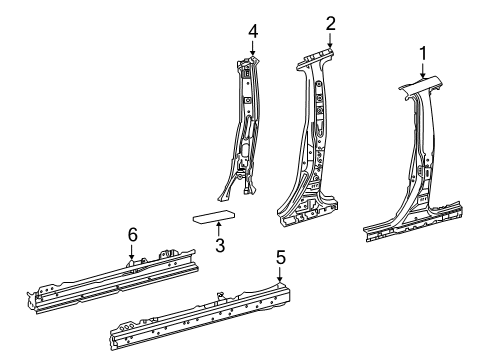 2020 Toyota RAV4 Center Pillar & Rocker Diagram