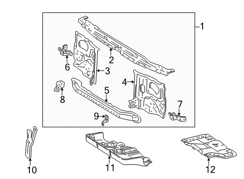 1998 Toyota 4Runner Support Sub-Assy, Radiator, Upper Diagram for 53205-35011