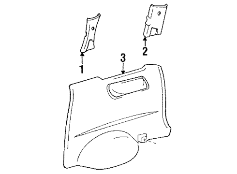 1994 Toyota Previa Lower Quarter Trim, Rear Passenger Side Diagram for 62630-28570-B0