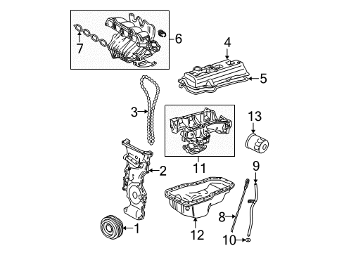 2003 Toyota Solara Engine Parts & Mounts, Timing, Lubrication System Diagram 1 - Thumbnail